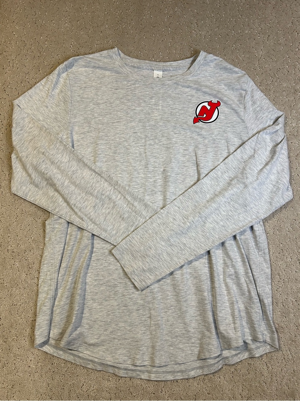 Womens NHL x lululemon Heathered Ultra Light Grey Love Long Sleeve T-Shirt Sz 14